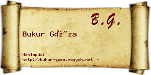 Bukur Géza névjegykártya