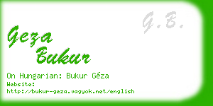 geza bukur business card