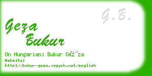 geza bukur business card